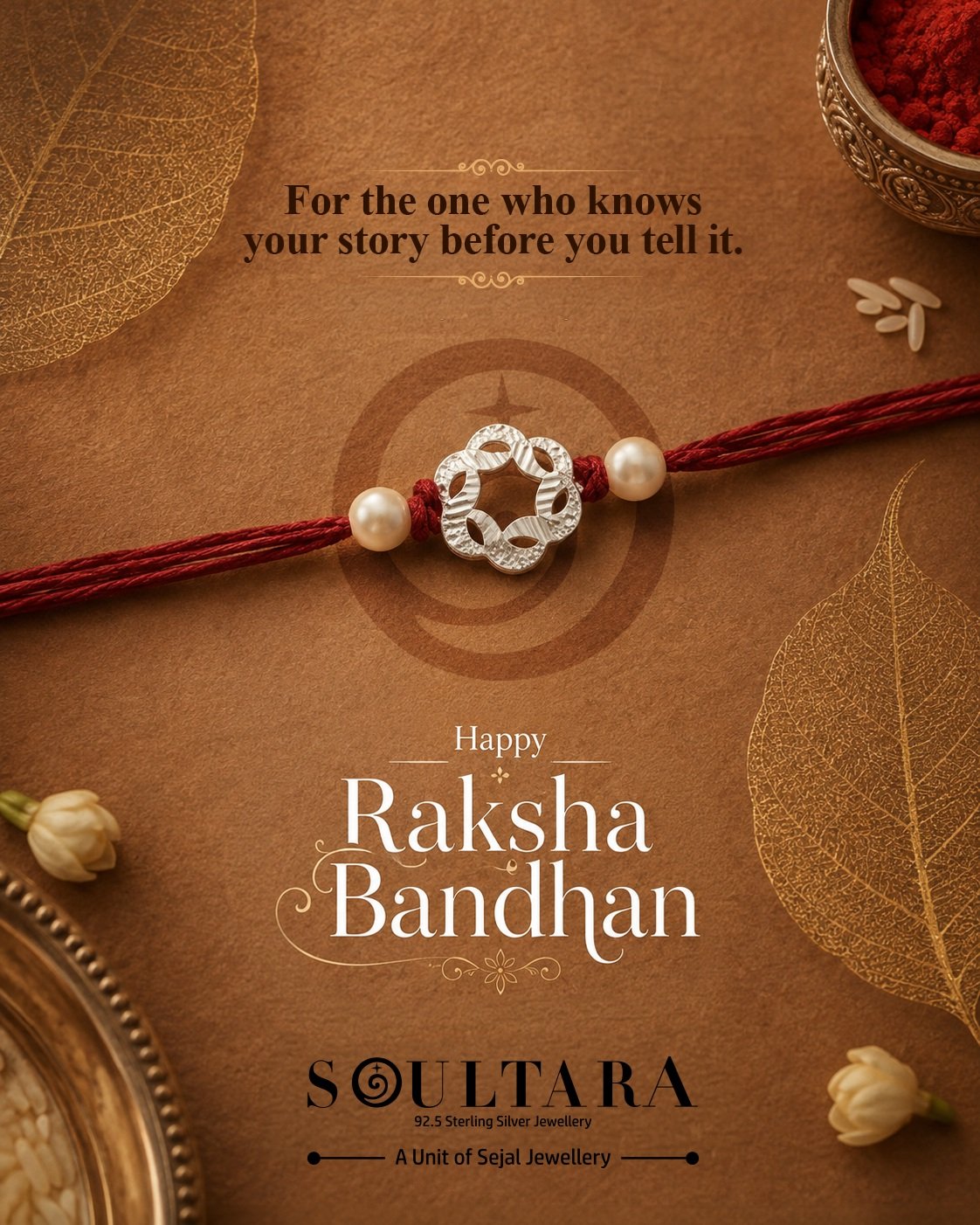 A bond written in memories, laughter, and countless little moments.

Celebrating the ones who have known us from the beginning and stayed through every version of us.

Happy Raksha Bandhan✨

#SOULTARA #HappyRakshaBandhan #RakshaBandhan2026 #SilverJewellery #JewelleryLovers