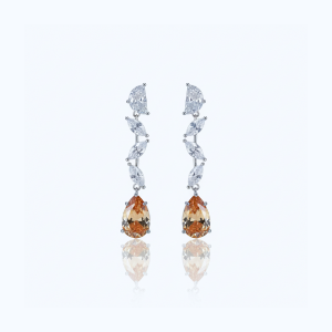 Silver Golden Pear Drop Diamond Chandelier